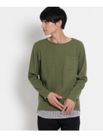 ランダムワッフルプルオーバー/ネイビー(093)