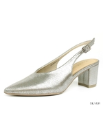 Vカットバックストラップパンプス/SILVER