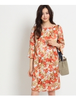 フラワープリントサックワンピース/レッド(162)