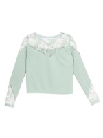 【sw】チュールレースデザイン切替カットトップス/オフホワイト