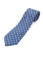 小紋花柄ネクタイ/ブルー(992)