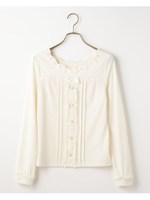 スカラップリボンカットソー/ホワイト