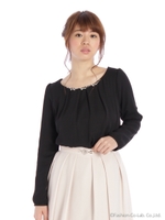 ぬくもりブラウス.クルーネック 2/クロ