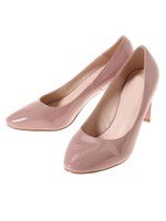 エナメルラウンドトゥパンプス/ベビーピンク