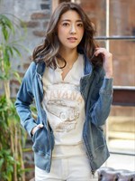 11.5oz甘織赤耳ストレッチデニム BIGフードJK/ブルー