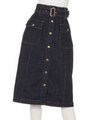 Aラインデニムスカート/ネイビー