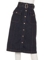 Aラインデニムスカート/ネイビー