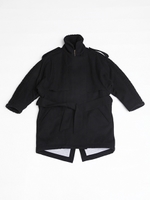 Melton boa coat/BLACK