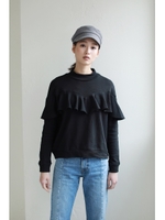 【AZUL by moussy】フロントフリルプルオーバー/T.GRY