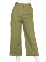 【Bonica Studio】麻混ワイドパンツ/カーキ