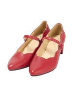 【an another angelus】アーモンドトゥスカラップパンプス/RED