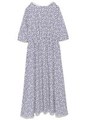 バックリボン花柄ワンピース/WHT