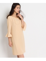 フレアスリーブサテンワンピース/ベビーピンク(071)