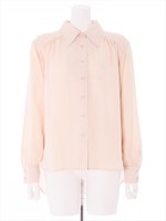 ボリュームスリーブジョーゼットブラウス/ピンクベージュ