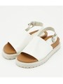 COVERDED FLAT SANDAL/WHT