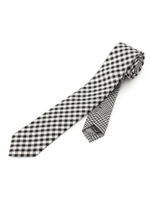 ナローチェンジネクタイ/ブラックホワイトチェック(019)