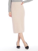 ロングリブニットスカート/グレー