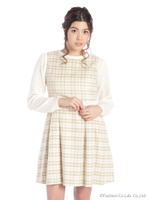 loveシャギーチェックジャンスカ/シロクロ