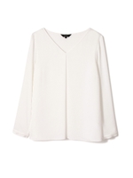 トリアセサテンブラウス/ホワイト(030)