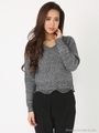 【HAPPY PRICE】スカラップヘムニットトップス/Multi_1