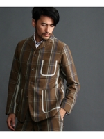 アトリエライン ブラウンチェックジャケット/ダークブラウン(243)