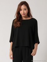 バックティアードブラウス/ネイビー