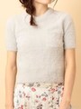 ニットファーTシャツ/フューシャピンク