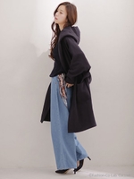 ドルマンフードベルト付きガウン/ネイビー