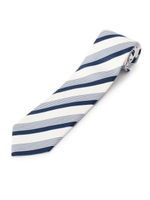 ブルー×ホワイトストライプネクタイシリーズ/ネイビー×ホワイト(102)