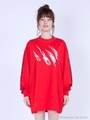 ADAM HALE collaboration : finger collage long tee/RED