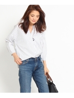 【VERY4月号掲載】[L]スリーブ切り替えスキッパーブラウス/ネイビー(393)