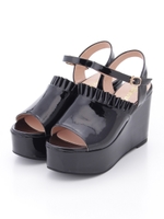 エナメルフリルサンダル/アイボリー