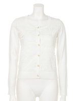 オーガンジーニットカーデ/イエロー