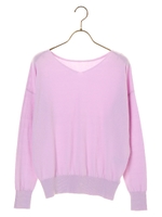 【洗濯機で洗えるニット】P.シルク混マシンウォッシャブルニット/ネイビー