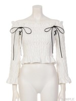 laceupシャーリングTOPS/ホワイト