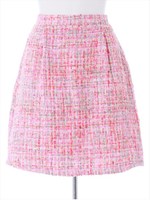 スプリングツイードフレアスカート/ベージュ