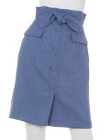 リネンライクタイトスカート/レッド