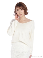 深V2Wayニットプルオーバー/ブルー