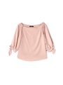 袖口リボンオフショルブラウス/ピンク(090)