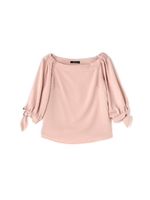 袖口リボンオフショルブラウス/ピンク(090)