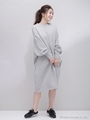 振り柄RIB裏毛ワンピ/トップグレー