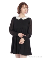 プチリボン付きシアースリーブワンピース/アイボリー