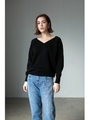 【AZUL by moussy】抗菌防臭スウェッターWフェイスVネックプルオーバー/T.GRY