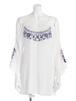 【chille anap】肩あき刺繍チュニック/BK