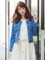 ノーカラーＧジャン/ネイビー