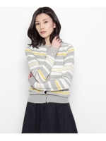 マルチボーダーニットカーディガン/ネイビー(293)