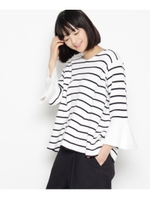 ミラノリブフレアスリーブニットプルオーバー/ブルー系(395)