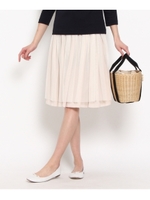 リバーシブル チュール×ジョーゼットスカート/ブラック(019)