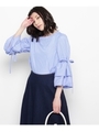 リボンスリーブブロードシャツ/ブルー(392)