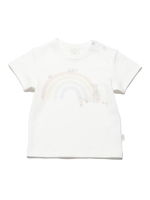 レインボーワンポイント baby Tシャツ/OWHT